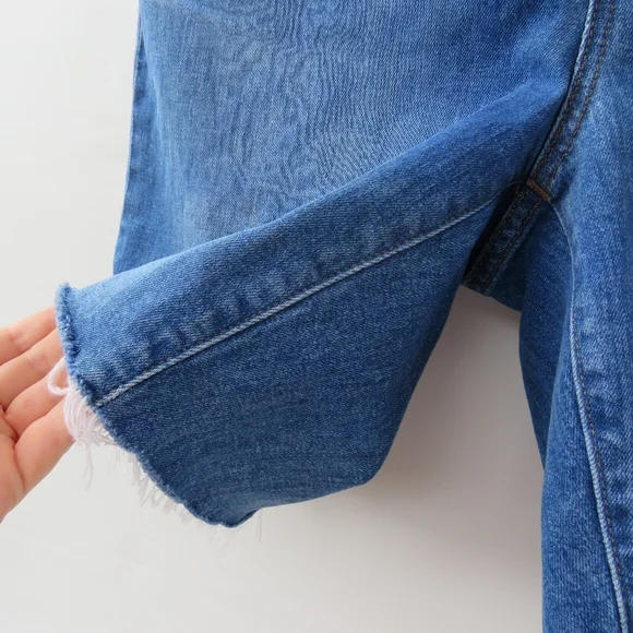 Madewell High Rise Denim Mid Length Shorts Size 33 - Picture 9 of 14